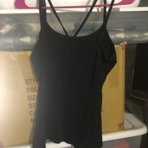 Women’s black multiple shoulder straps tank top